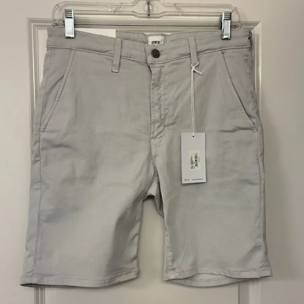 NWT EDWIN Mason Short Slim Chino Shorts Stone Tan Men’s Size 28